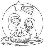 Christmas Nativity Scene with Baby in Crib Joseph and Mary 🌟👶🏼