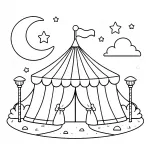 Circus Tent with Moon and Stars Abvoe 🎪🌜✨