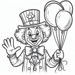 Clown with Balloons Waving 🤡🎈👋