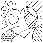 Artistic Heart Pattern with Geometric Shapes and Dots 💖🎨