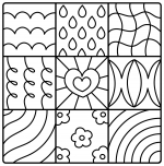 Comfy Patterns: Heart, Flowers, Droplets, Lines, Circles and Waves 💖🌸💧🌊⚪✨