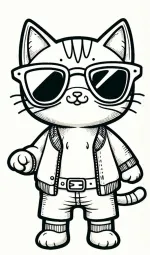 Cool cat with Lightblue Sunglasses, Jacket and Shorts 😎🐱🧥🩳