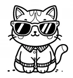 Cool Girl Cat with Glasses and CLothes 🐱🕶️👚