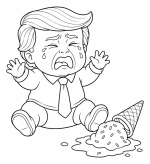 Baby Trump Crying  for Dropping Ice Cream on the Ground 👶🍦😢