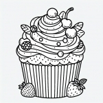 Cupcake with Fruits 🧁🍓🍇🍍