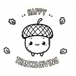 Cute Acorn and Fall Leaves Happy Thanksgiving 🍁🌰🍂