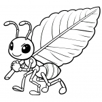 Cute Ant Carrying Leaf 🐜🍃🌿