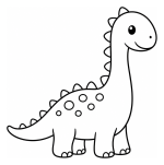 Cute Baby Brachiosaurus with a Happy Smile 🦕🌿✨