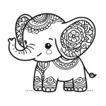 Cute Baby Elephant with Artistic Decoration 🐘🌟🎨