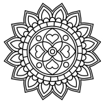 Cute Bold & Easy Mandala with Hearts 💖🎨