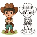 Cute Boy Dressed Up as Cowboy with Hat Standing with Arms Crossed 🤠👦🏻🌟