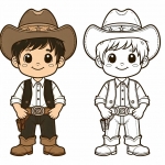 Cute Boy Dressed Up as Cowboy with Hat 🤠🐴🌵