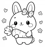 Cute Bunny Holding Carrot 🥕🐇❤️🌸
