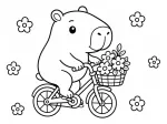 Cute Capybara on Bike with Flowers in Basket 🐾🌸🚲