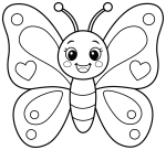 Cute Cartoon Butterfly with Heart Wings 🦋✨💖