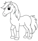 Cute Horse Standing with Mane and Tail 🐴🌿✨