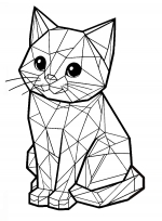 Cute Cat Low Poly Origami Style 🐱📐