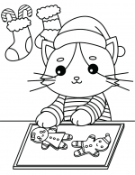 Cute Cat Making Gingerbread Boy and Girl Cookies 🐱🍪🎄