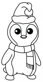 Cute Curious Little Penguin with Hat and Scarf 🐧🧣❄️