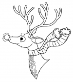 Cute Deer with Red Nose Wearing Scarf 🦌🧣🎄
