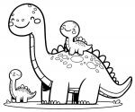 Cute Kawaii Dinosaur Family with Baby Dinosaur on Back All Smiling 🦖👨‍👩‍👧‍👦💚