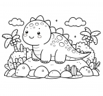 Cute Dinosaur on Island 🦖🏝️🌴