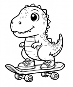 Cute Dinosaur on Skateboard wearing Shoes 🦕🛹👟