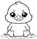 Cute Duckling Sitting 🦆💛✨
