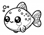 Cute Fish with Bubbles Easy 🐟😊