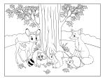 Cute Forest Animals Gathering Under Tree with Autumn Leaves 🍂🦊🍁🦔🦌🌳