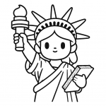 Cute Girl Statue of Liberty New York 🗽🔥🇺🇸