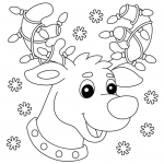 Cute Happy Reindeer with Christmas Lights on Antlers 🦌✨🎄💡❄️