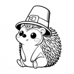 Cute Hedgehog with Thanksgiving Pilgrim Hat 🦔🎩🍂