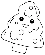 Cute Kawaii Christmas Tree with a Sweet Face 🎄✨😊