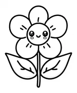 Cute Kawaii Flower with Face 🌸😊🌿