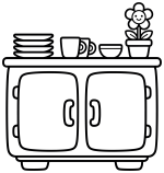 Cute Kitchen Cabinet with Dishes and Flower 🌸🍽️✨