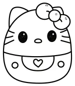 Cute Kitty with Bow and Heart Detail in Simple Rounded Style 🐱🎀💖