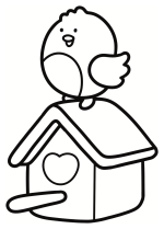 Cute Little Bird on a Heart Birdhouse 🐦🏠❤️