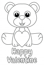 Cute Little Teddy Bear Sitting with Heart - Happy Valentine 🧸❤️💖