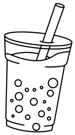 Cute Bubble Tea with Boba Pearls 🍹🌞✨🎈