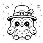 Cute Owl with Thanksgiving Pilgrim Hat 🦉🎩🍂