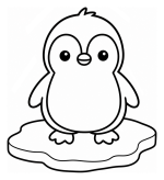 Cute Penguin Standing on Ice 🐧💙🐾