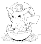 Cute Pikachu Sitting Inside a Poké Ball ⚡🎮