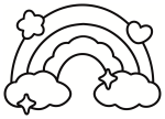 Cute Rainbow with Clouds and Stars ❤️🌈☁️