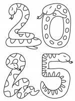 Cute Snakes in Shapes of Numbers 2025 - Year of the Snake 🐍🎉🔢🏮