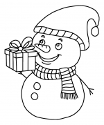 Cute Snowman Holding Christmas Present ☃️🎁❄️