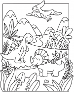 Cute Spinosaurus Triceratops and Pterosaur 🦖🦕🦅🌿