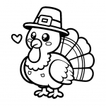 Cute Thanksgiving Turkey with Hat 🦃🎩🍂