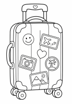 Cute Travel Suitcase with Vacation Stickers 🧳✈️🌴