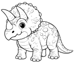 Cute Triceratops Dino Looking 🦖🌸👀